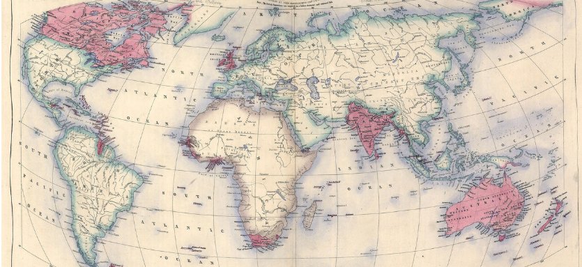 Old map of the British empire.